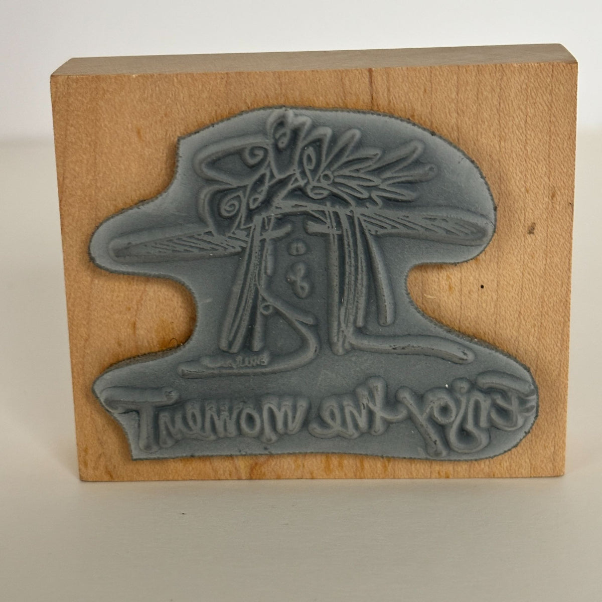 American Art Stamp Rubber Stamp Enjoy The Moment Cardmaking Words Emerson Quillin Fancy Hat