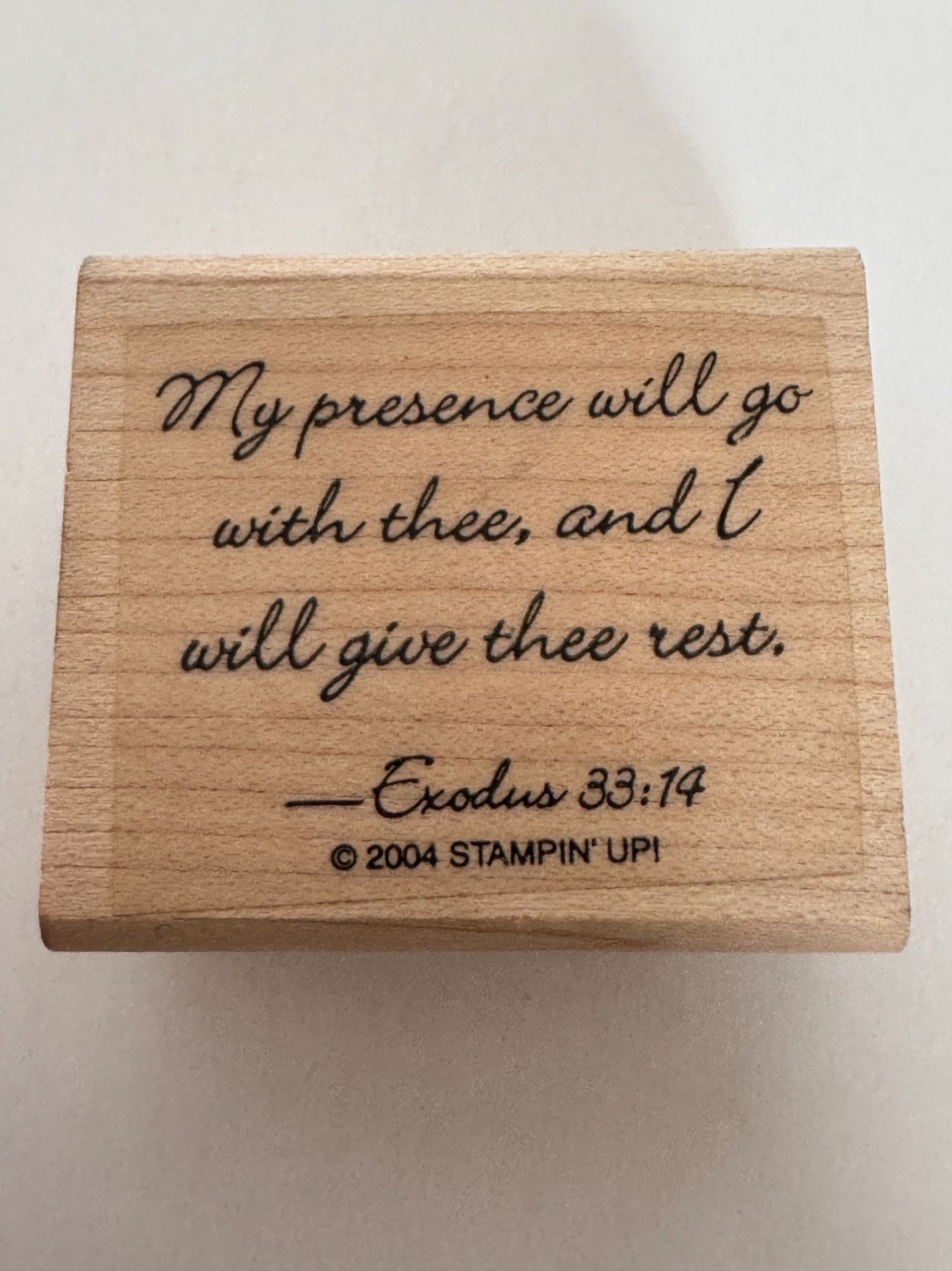 Stampin Up Rubber Stamp Exodus Bible Verse God Presence Rest Christian Religious
