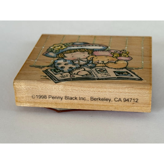 Penny Black Rubber Stamp Sharing Memories Teddy Bear Girl Photo Album Memory