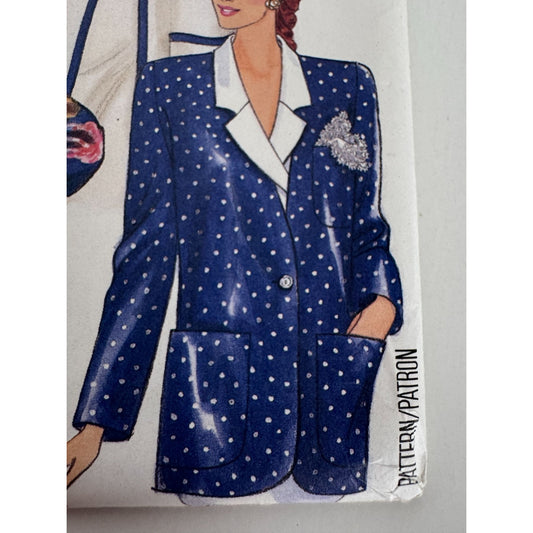 Butterick Sewing Pattern 3163 Blazer Jacket Work Career Sizes 12 14 16 UC 1980s
