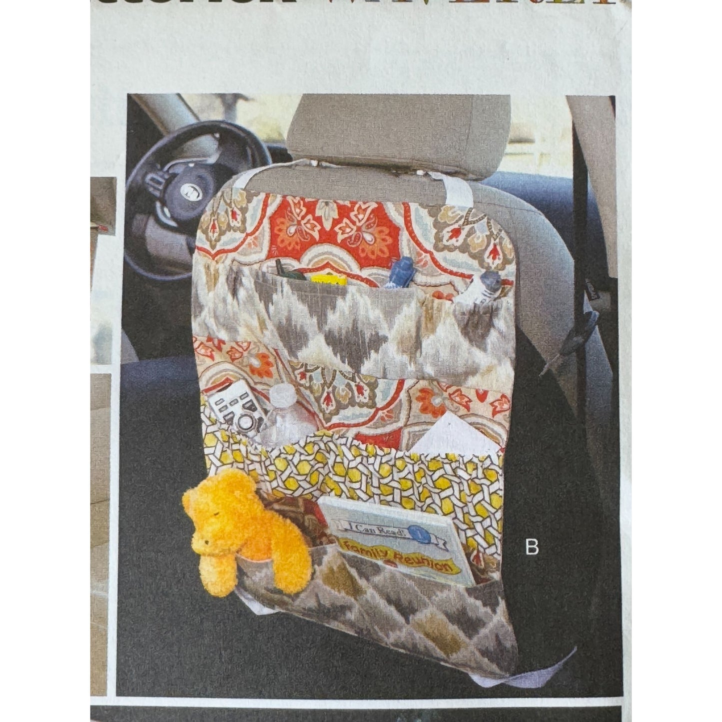 Butterick Sewing Pattern B6228 Car Grocery Organizer Trunk Box Seat Back Visor