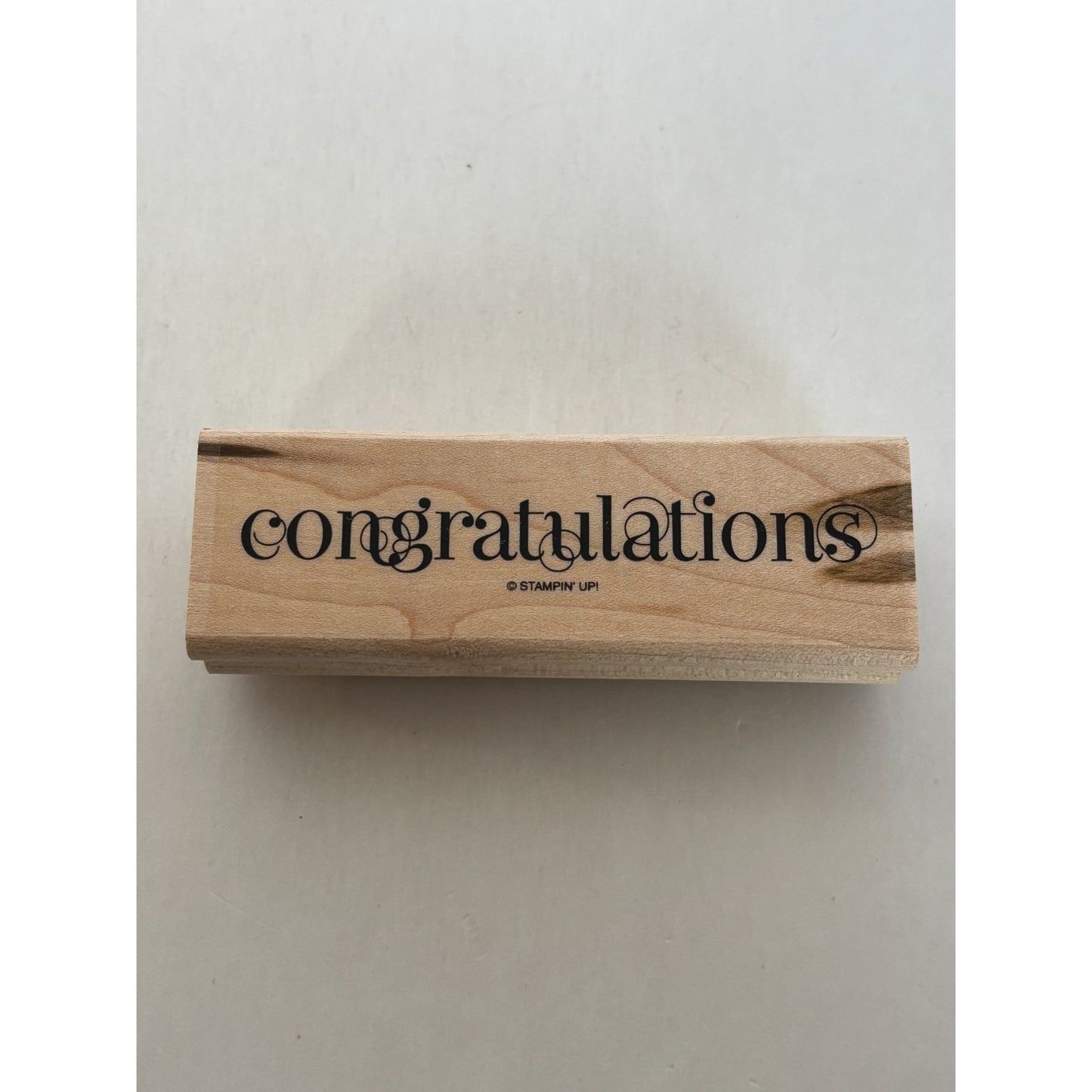 Stampin Up Rubber Stamp Congratulations Card Making Word Sentiment Loopy Letters