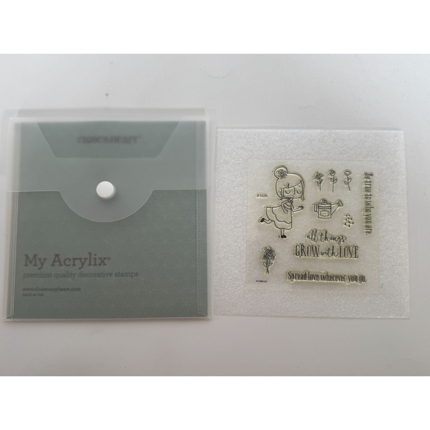 CTMH My Acrylix Acrylic Stamp Set Lovely Garden Be True to Who You Are Grow Love