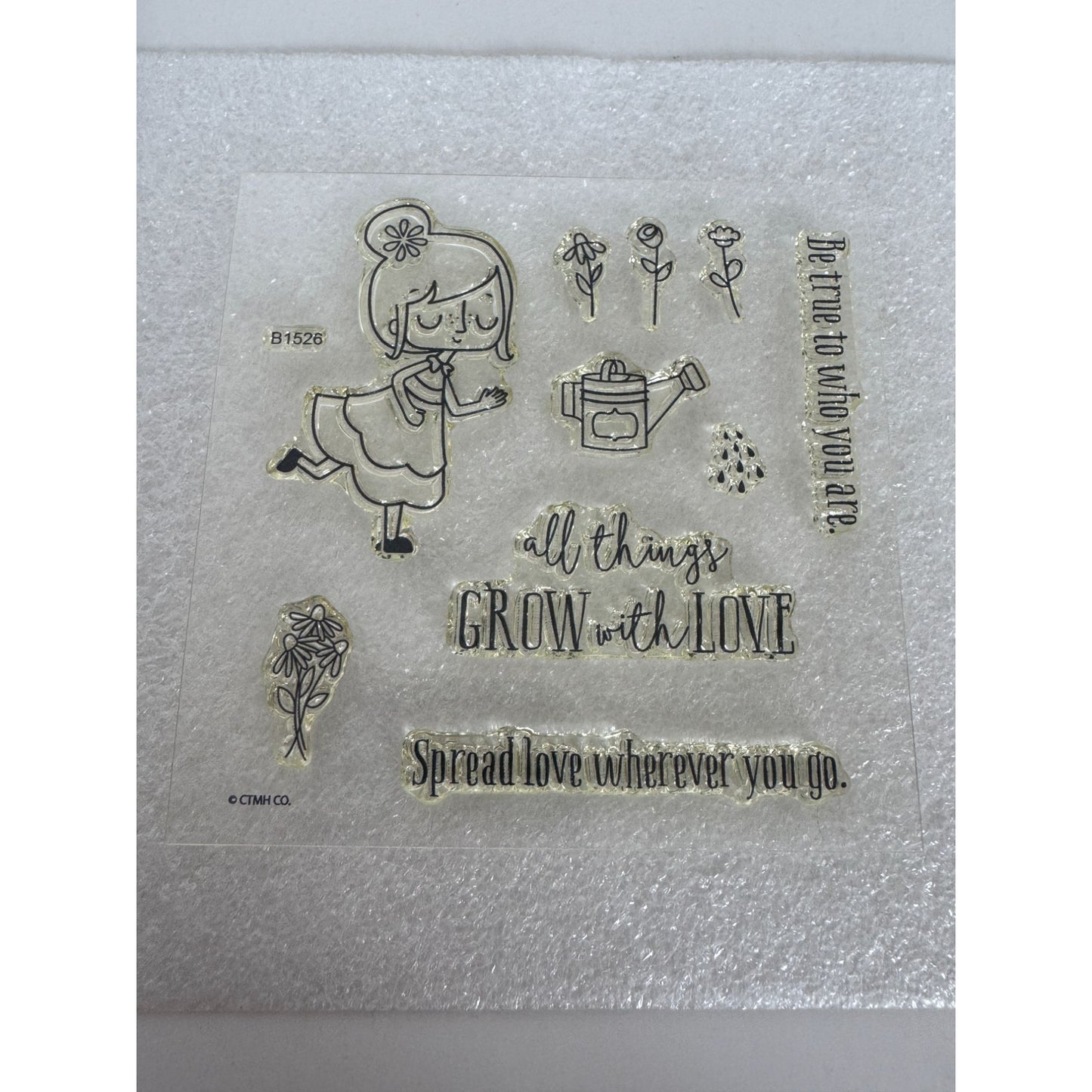 CTMH My Acrylix Acrylic Stamp Set Lovely Garden Be True to Who You Are Grow Love