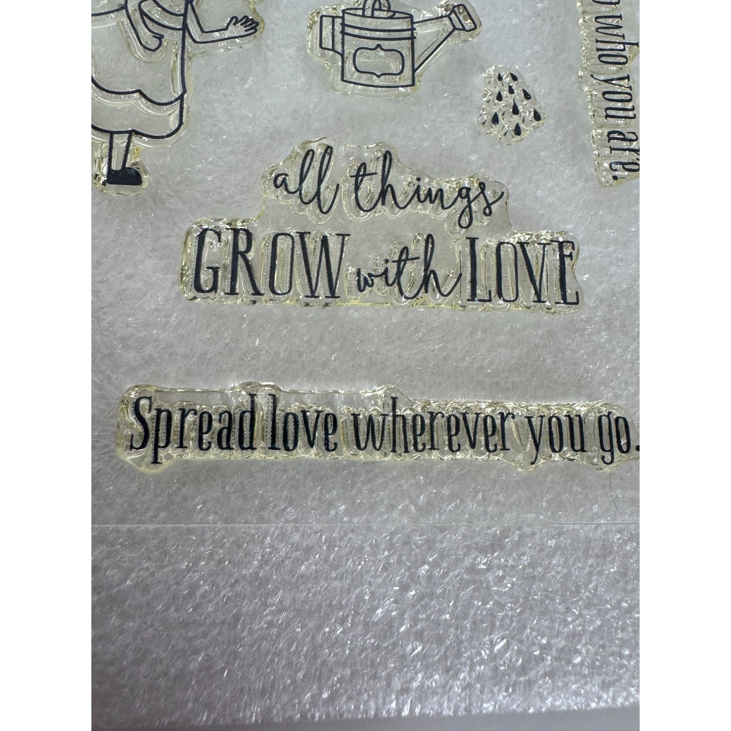 CTMH My Acrylix Acrylic Stamp Set Lovely Garden Be True to Who You Are Grow Love