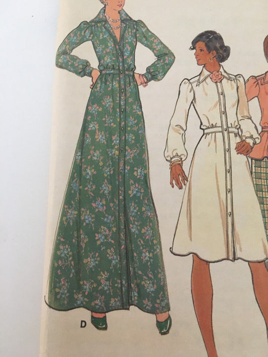 Butterick Sewing Pattern 4028 Dress Shirt Skirt Pants 1970s Vintage Retro 8 UC