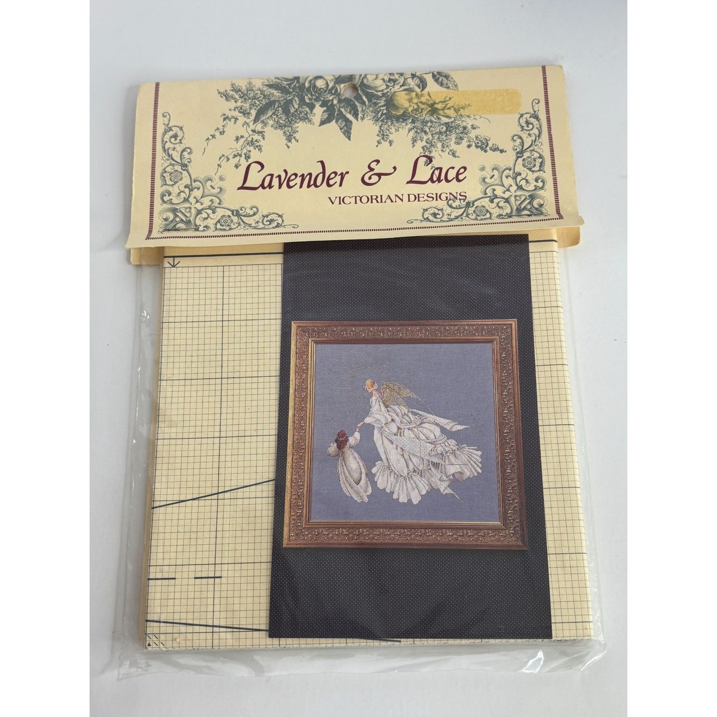 Lavender and Lace Cross Stitch Pattern Angel of Mercy Holding Hands with Child