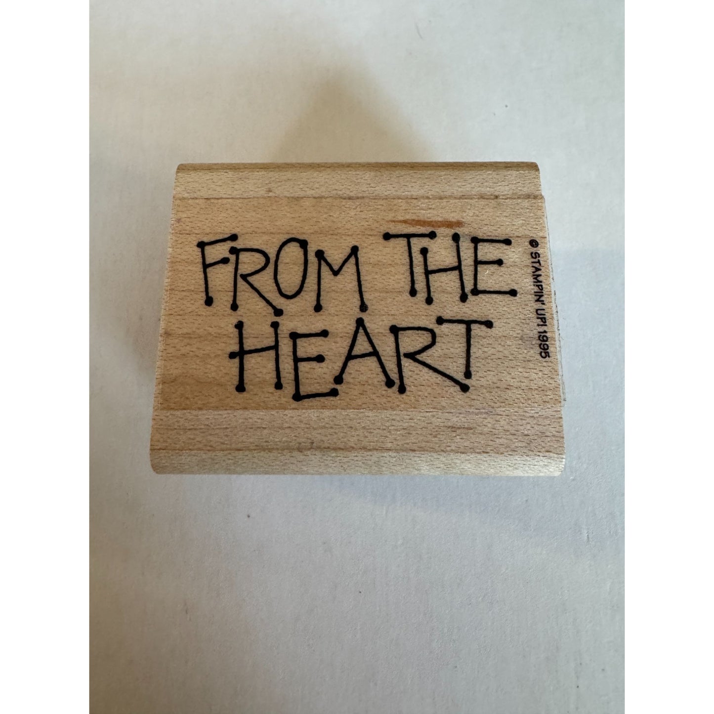 Stampin Up Rubber Stamp From The Heart Gift Card Making Words Wood Mounted