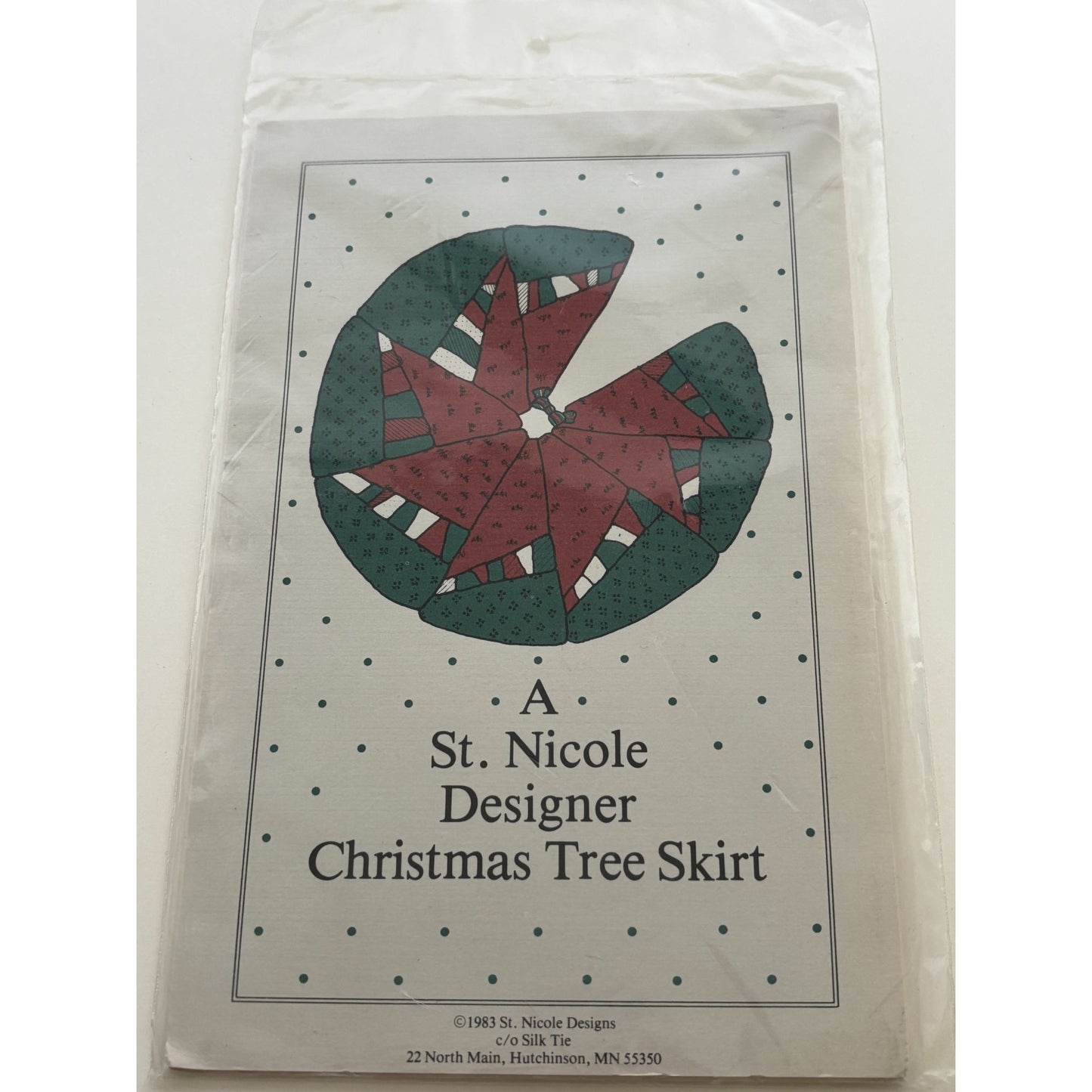 St Nicole Designer Christmas Tree Skirt Quilting Pattern Holiday Home Decor 1983