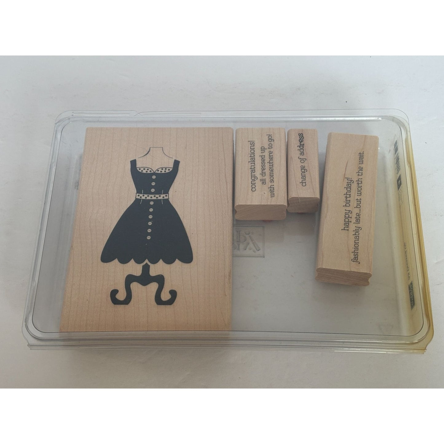 Stampin Up Rubber Stamp All Dressed Up Fashion Change of Address Puns Birthday
