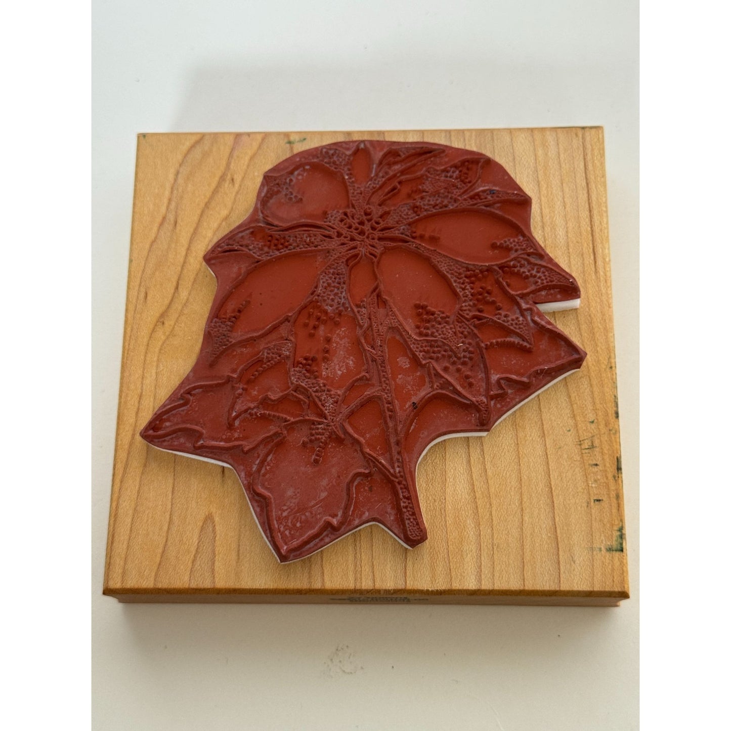 Co-Motion Rubber Stamp Poinsettia Flower Large Christmas Holidays Card Making