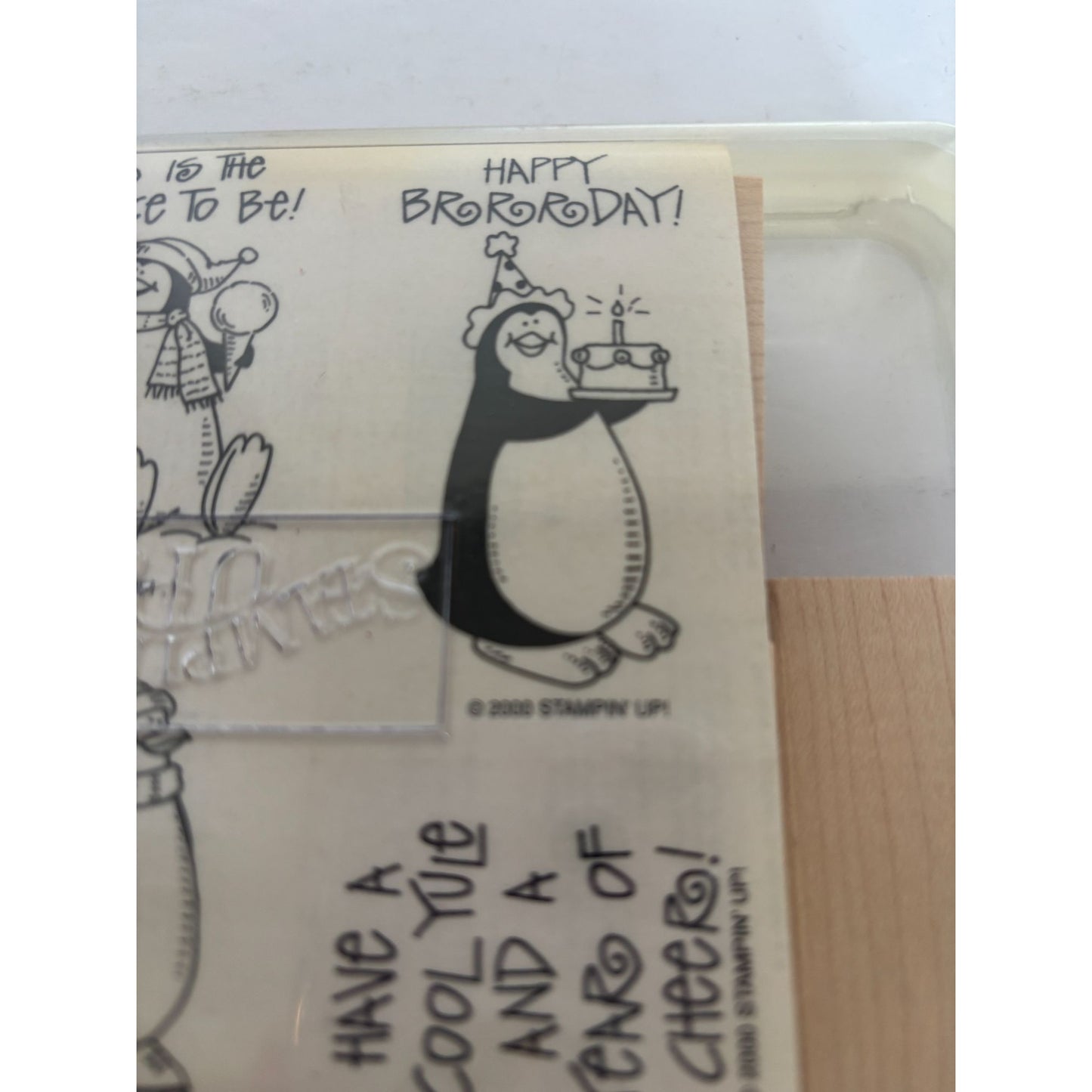 Stampin Up Rubber Stamp Set Penguin Pleasantries Funny Birthday Card Making Pun