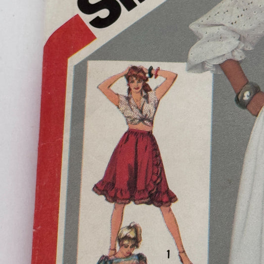 Simplicity Sewing Pattern 5758 Vintage Prairie Skirt Ruffle Vintage 1980s Boho Cottagecore 14 Uncut