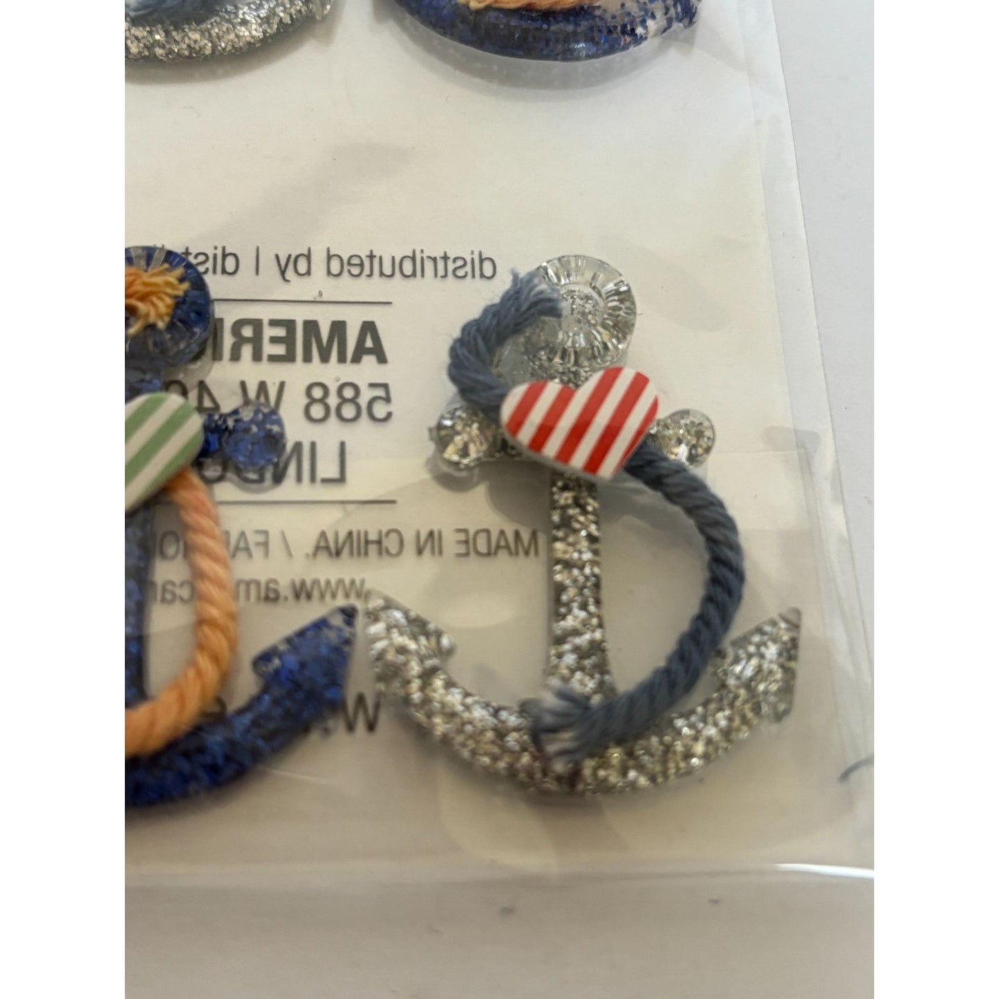Jolees Boutique Nautical Anchors Repeat Embellishments Glitter Rope Accents 6 Pc