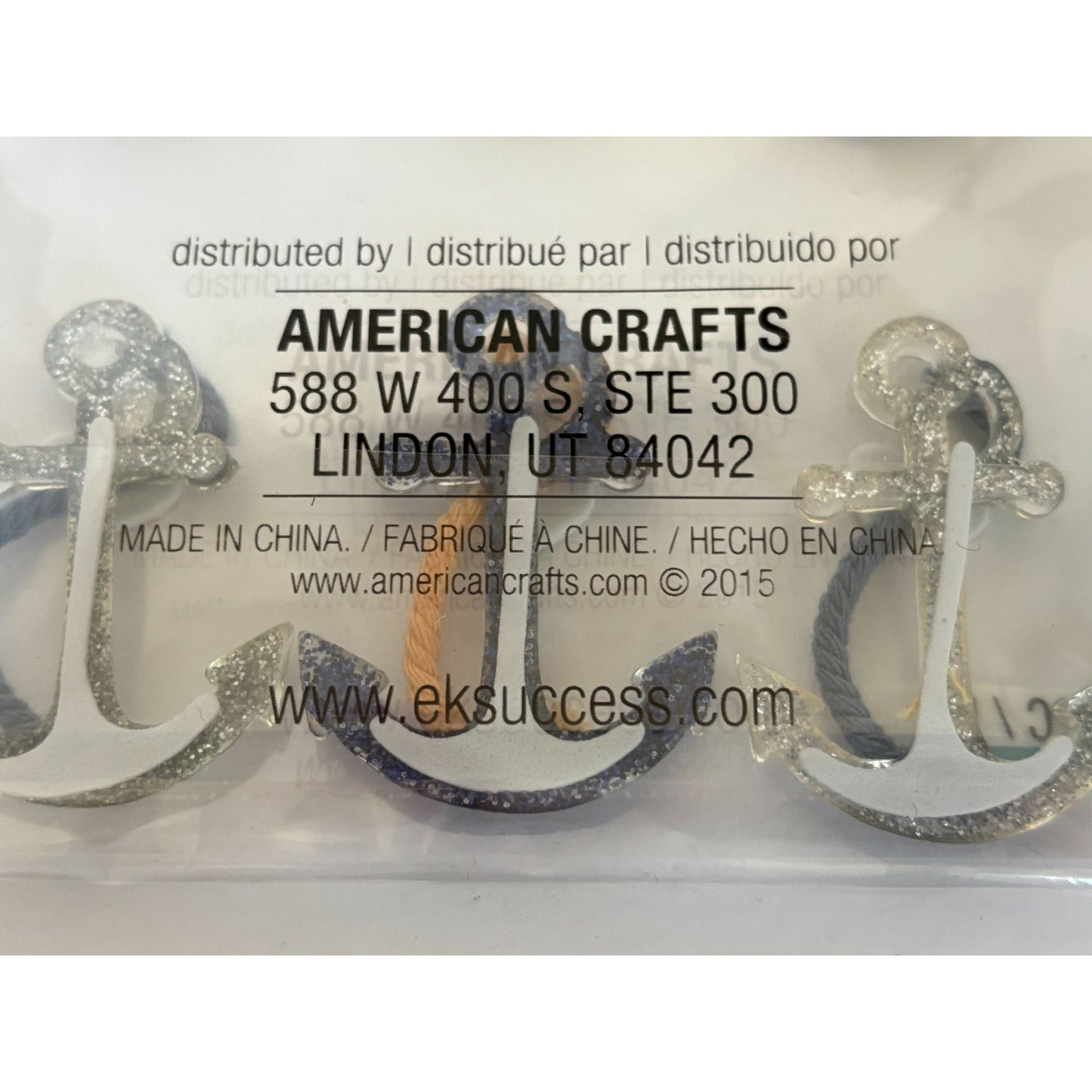 Jolees Boutique Nautical Anchors Repeat Embellishments Glitter Rope Accents 6 Pc