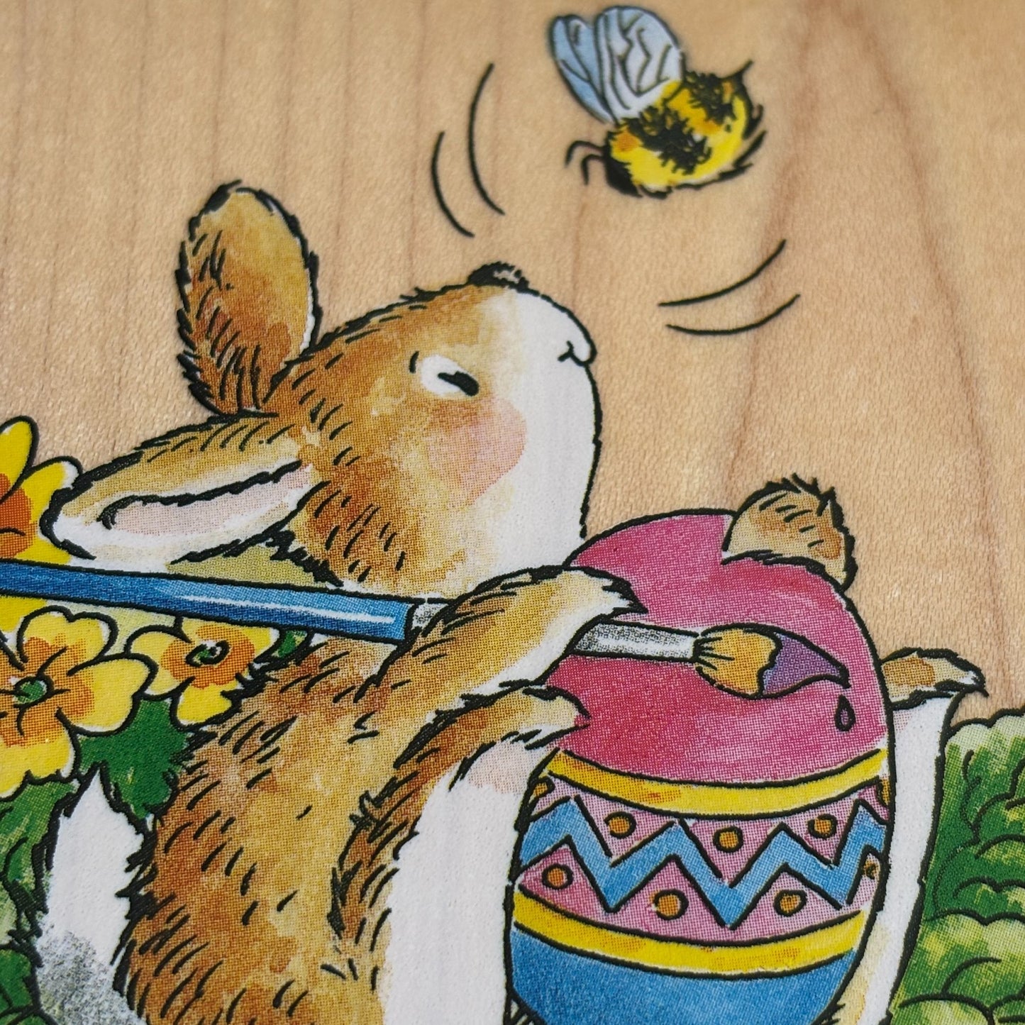 Penny Black Rubber Stamp Painter and Bee Bunny Painting Easter Egg Card Making