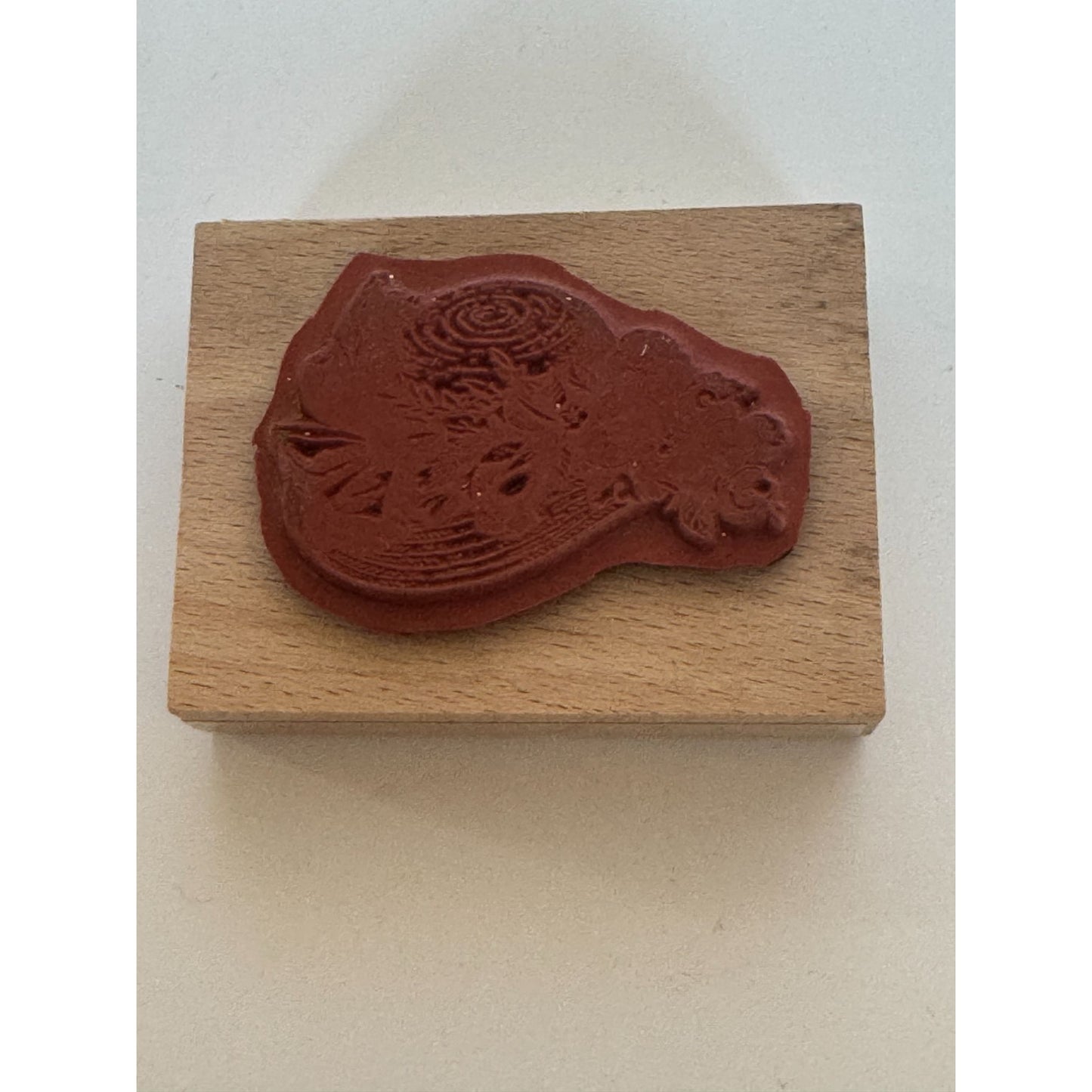 Floral Hat Wooden Rubber Stamp Mothers Day Easter Hat Spring Victorian Fashion