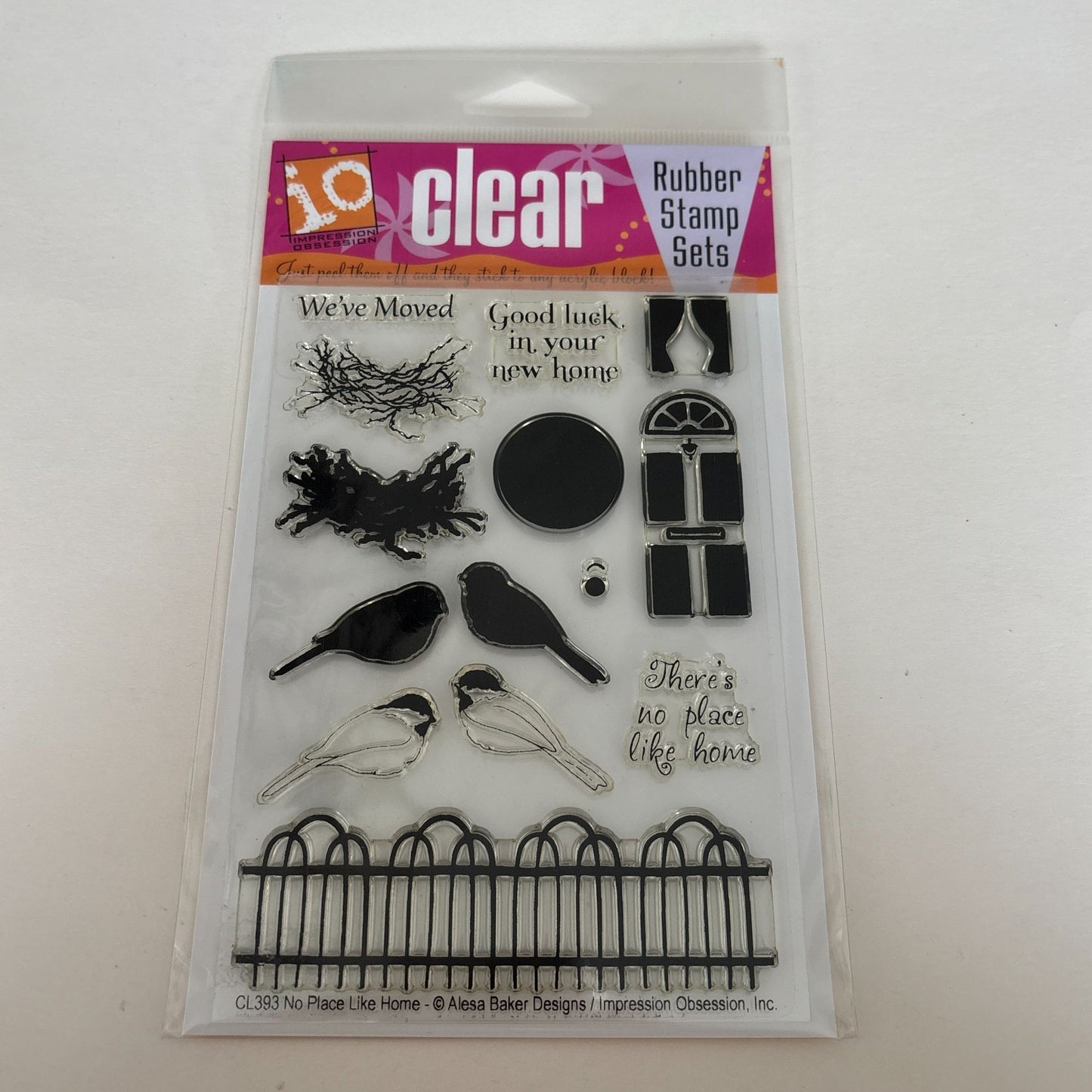 Impression Obsession Clear Rubber Stamps Birds Real Estate Sentiments Housewarming Cardmaking Words We Moved