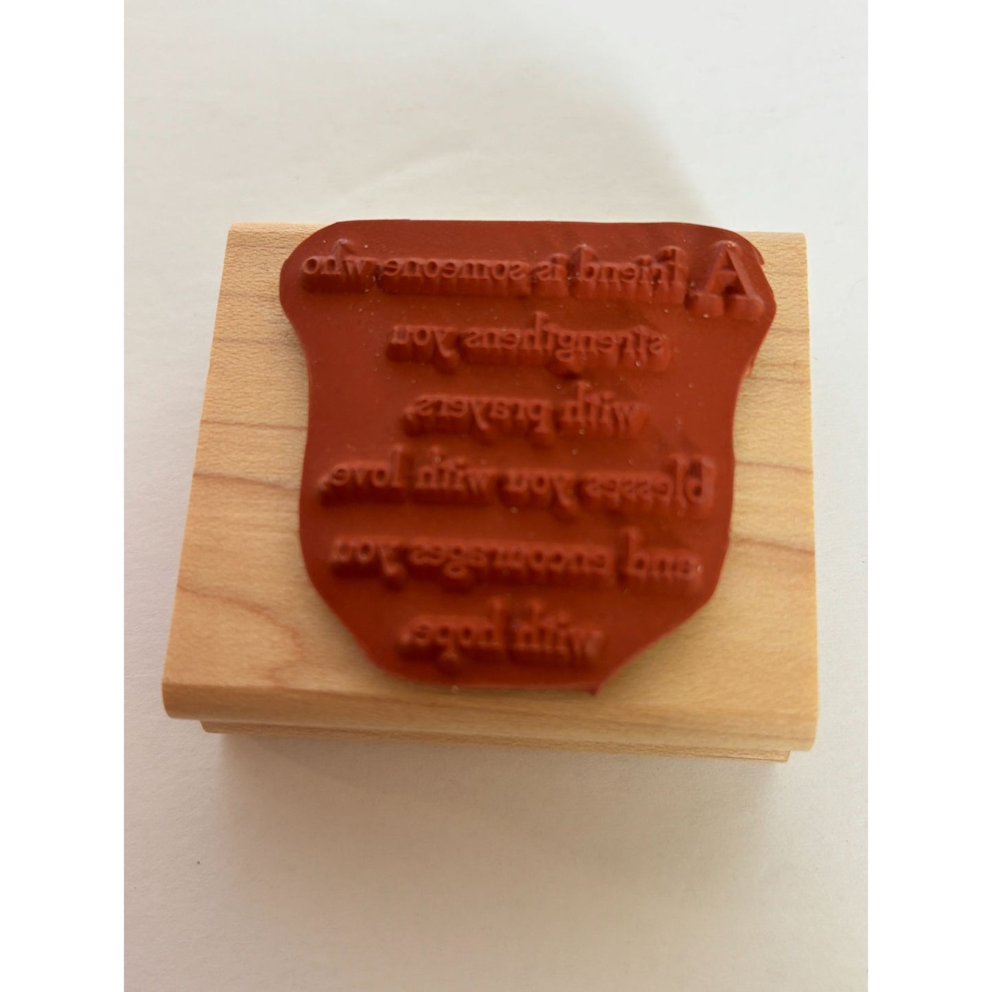 Stampin Up Rubber Stamp Friendship Card Making Quote Quotation Words Prayer