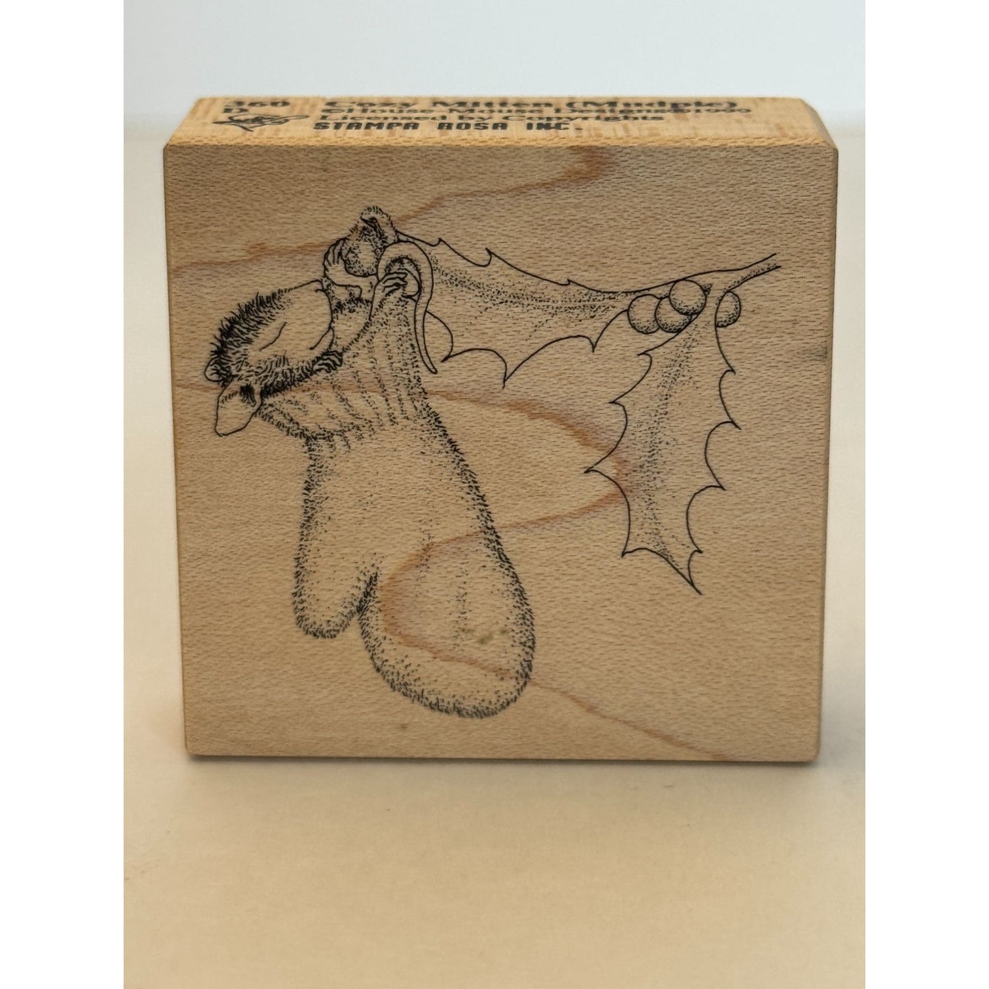House Mouse Rubber Stamp Cozy Mitten Mudpie Christmas Stocking Stampa Rosa Craft