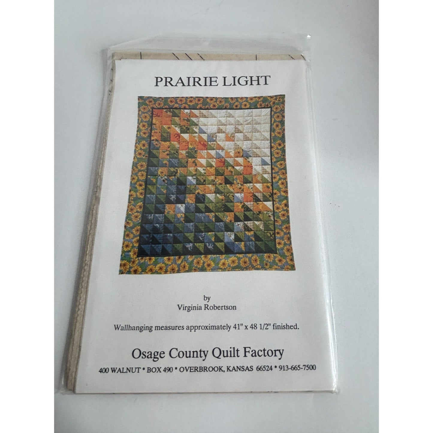 Osage County Quilt Factory Pattern Prairie Light Wall Hanging Virginia Robertson