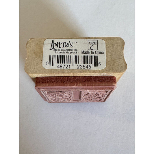 Anitas Rubber Stamp Decorative Letter T Initial Craft Square Ornate Card Making