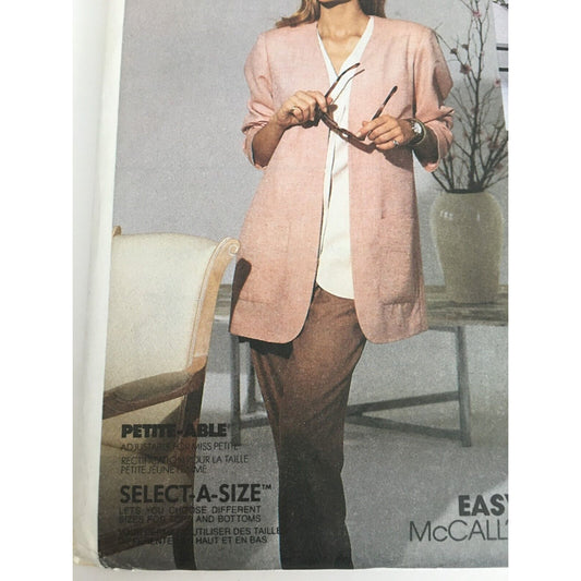 McCalls Sewing Pattern 6423 Work Wardrobe Jacket Top Skirt Pants Outfit UC 12 16
