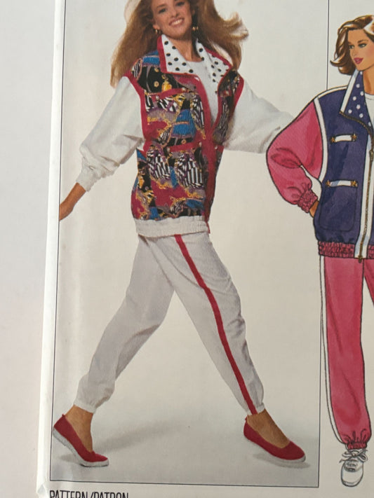 Butterick Sewing Pattern 6540 Athletic Jacket Pants 90s Retro Track Suit 6-14 UC