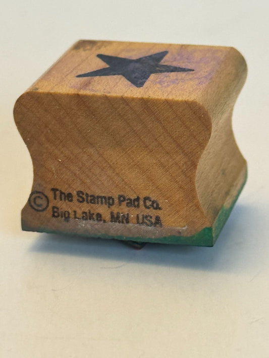 The Stamp Pad Co Rubber Stamp Star Shape Fourth of July Card Making Wood Mounted