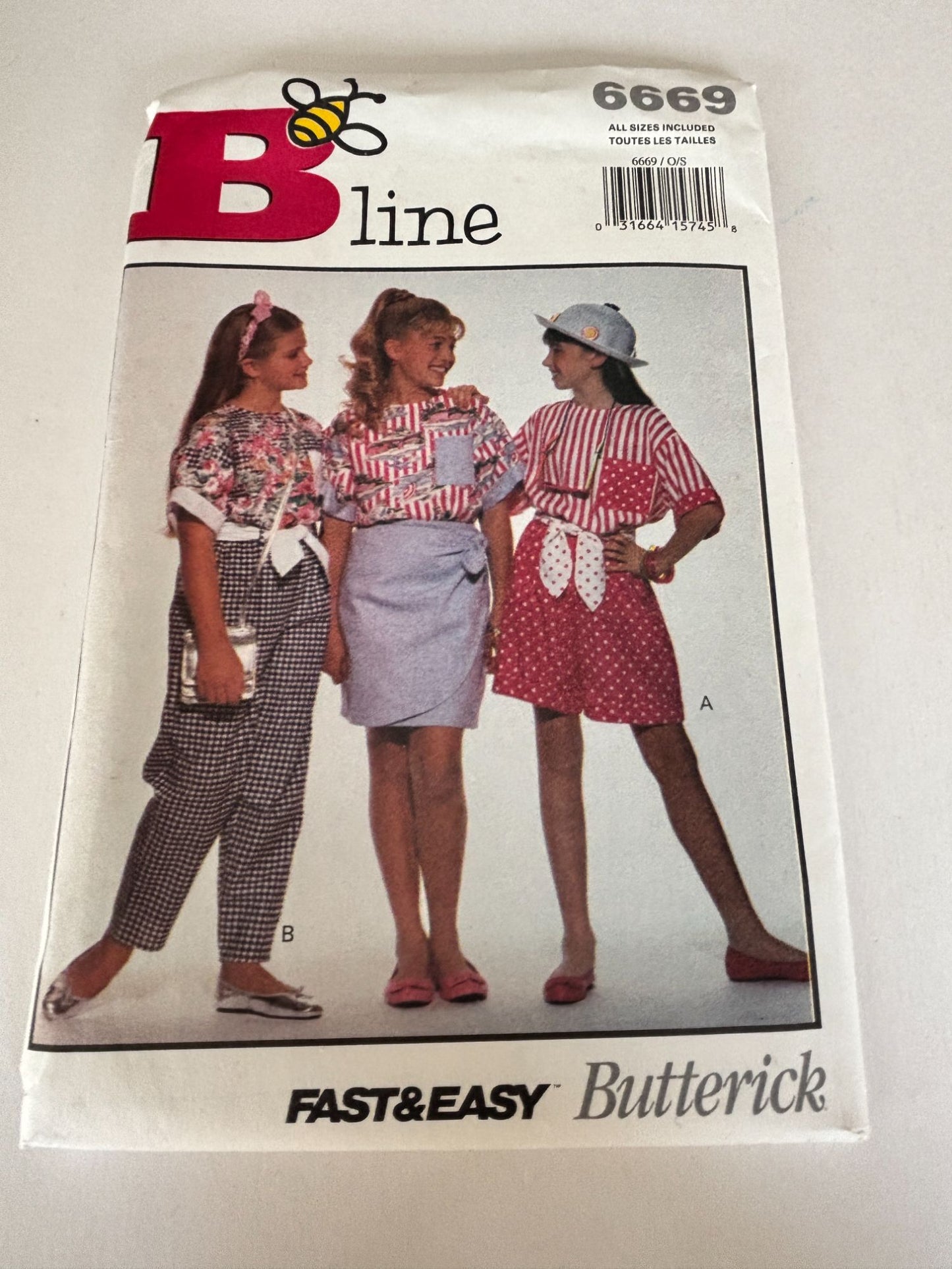 Butterick Sewing Pattern 6669 Girls 90s Outfit Preppy Beginner Sewing Easy 7-14 Uncut