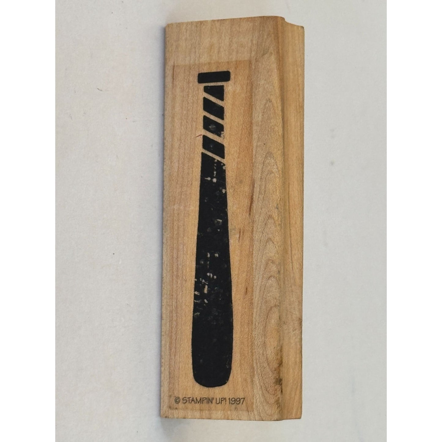 Stampin Up Rubber Stamp Baseball Boys Bat Sports Card Making Craft Wood Mounted