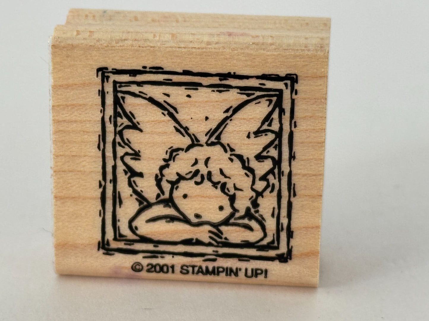 Stampin Up Rubber Stamp Angel in Square Card Making Paper Craft Valentines Day