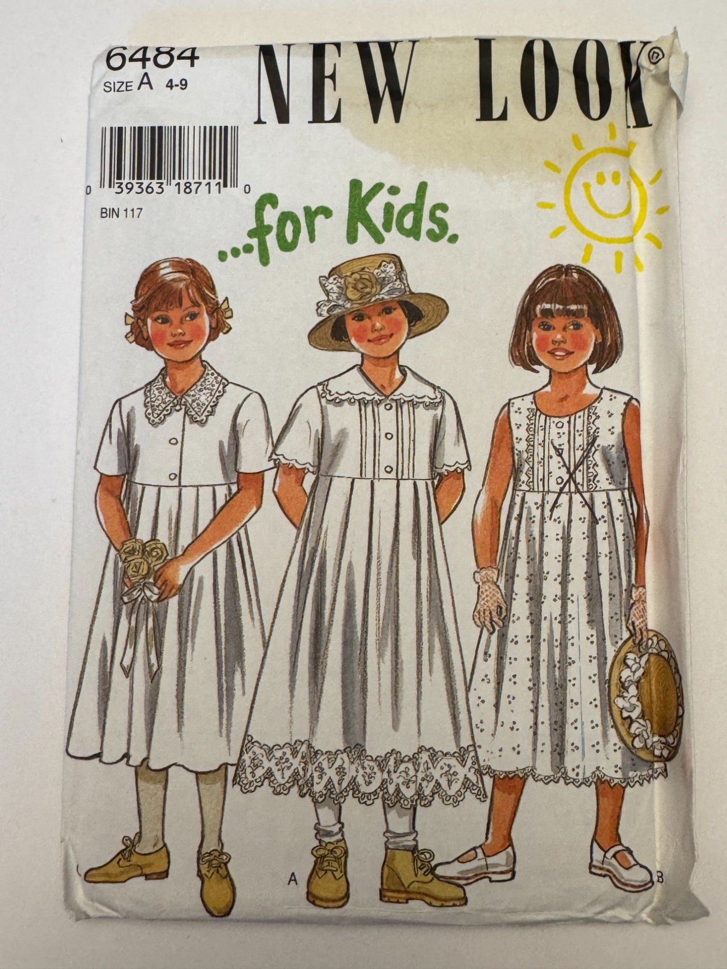 Simplicity New Look Sewing Pattern 6484 Easter Dress Church Lace Girls 4-9 Uncut