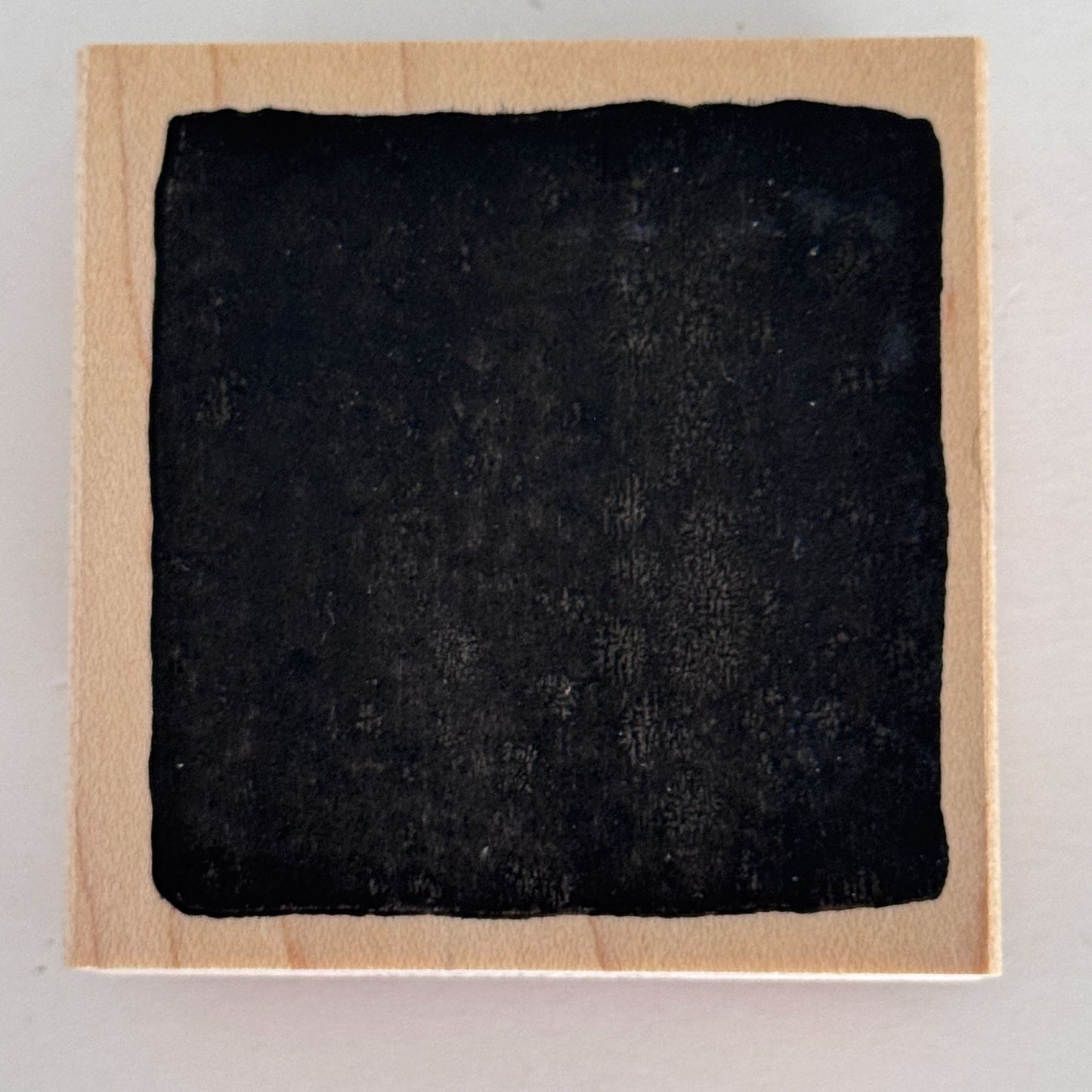 Impress Rubber Stamp Square Shape Rough Edge Texture Grunge Cardmaking Craft Background Wood Mounted