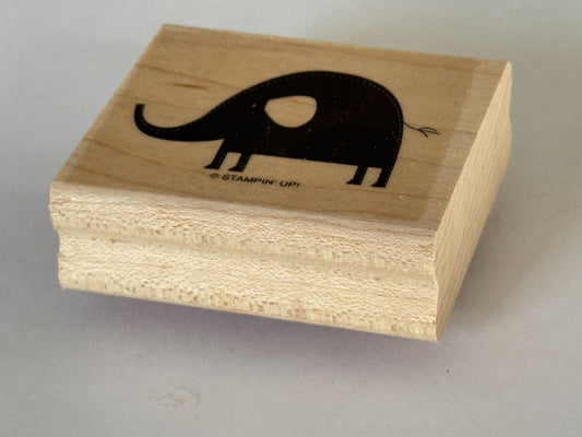 Stampin Up Rubber Stamp Elephant Silhouette Animal Card Making Craft Wood Mount