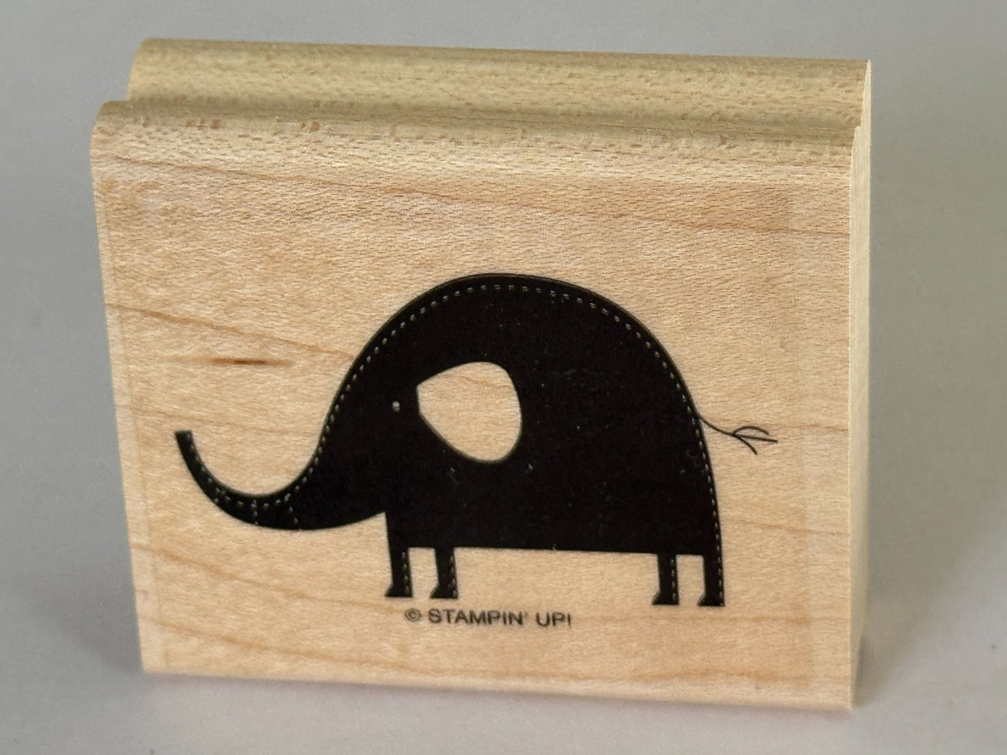 Stampin Up Rubber Stamp Elephant Silhouette Animal Card Making Craft Wood Mount
