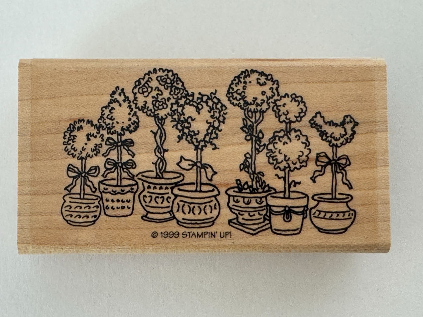 Stampin Up Rubber Stamp Topiary Trees Plants Bird Heart Card Making Paper Craft
