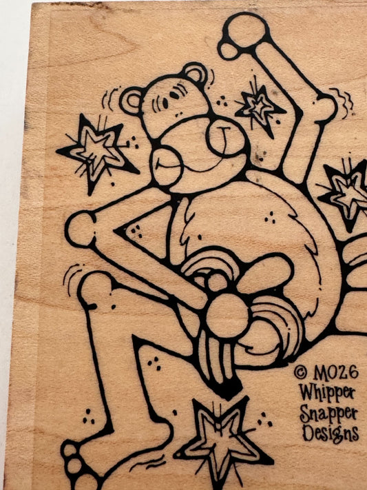 Whipper Snapper Rubber Stamp Monkey Eating Banana Animal Card Making Craft M026