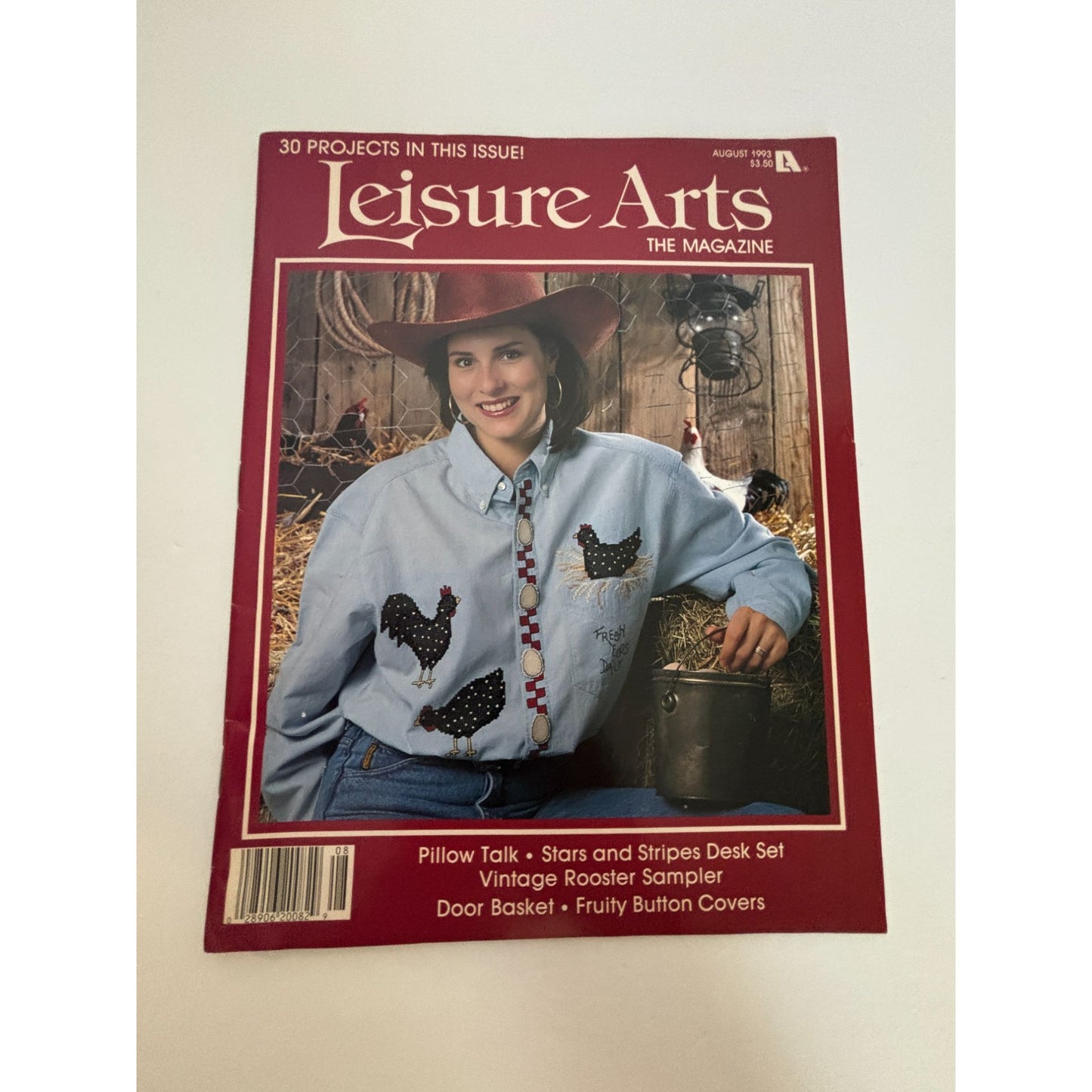 Leisure Arts Magazine August 1993 Knit Crochet Baby Preemie Hats Caps Rooster