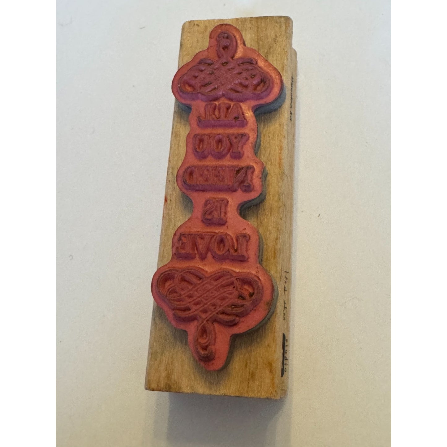Hampton Art Rubber Stamp All You Need Is Love Card Making Vertical Words Inspire