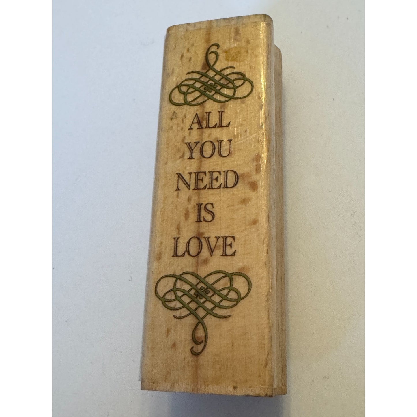 Hampton Art Rubber Stamp All You Need Is Love Card Making Vertical Words Inspire