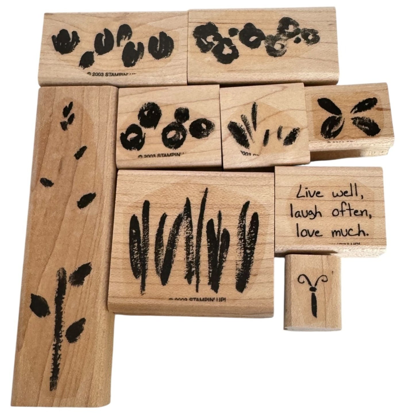 Stampin Up Rubber Stamps Set Spring Garden Two Step Butterfly Watercolor Flowers