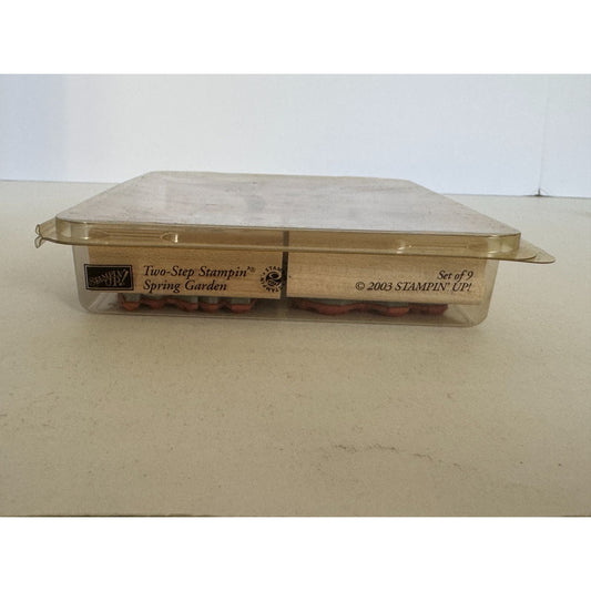 Stampin Up Rubber Stamps Set Spring Garden Two Step Butterfly Watercolor Flowers