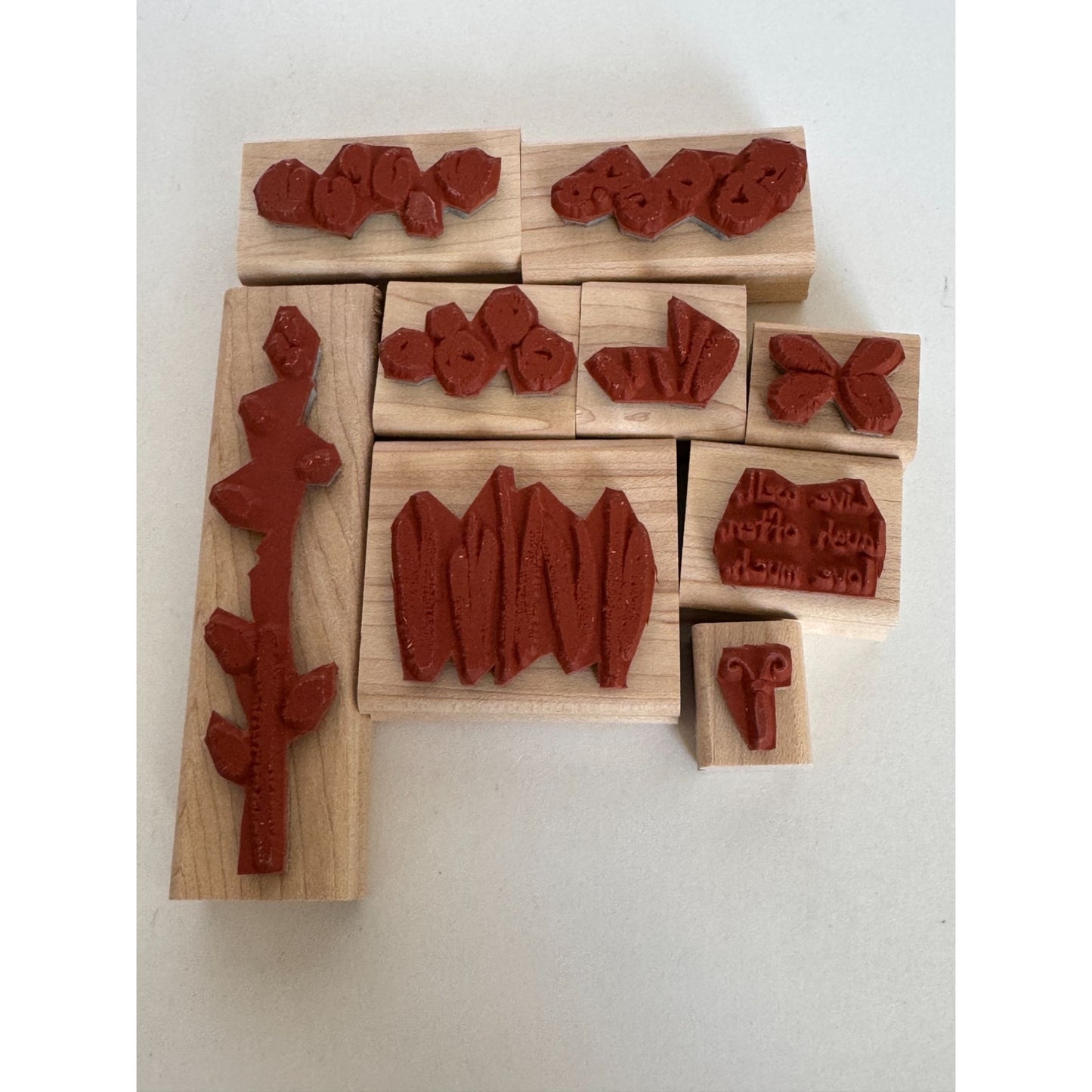 Stampin Up Rubber Stamps Set Spring Garden Two Step Butterfly Watercolor Flowers