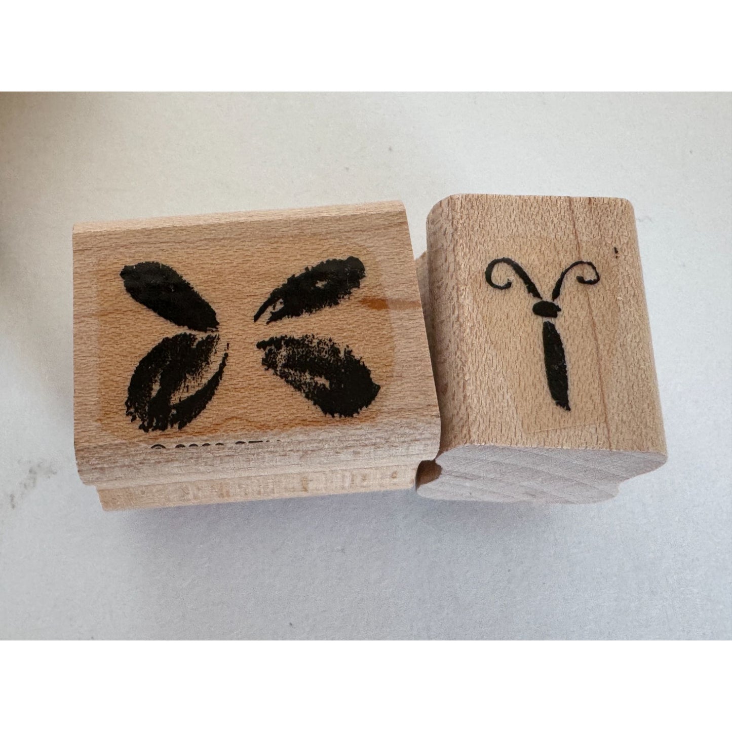 Stampin Up Rubber Stamps Set Spring Garden Two Step Butterfly Watercolor Flowers