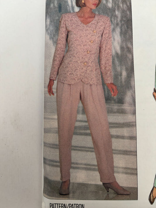 Butterick Sewing Pattern 6617 Jacket Pants Vintage 90s Power Suit 18 20 22 Uncut
