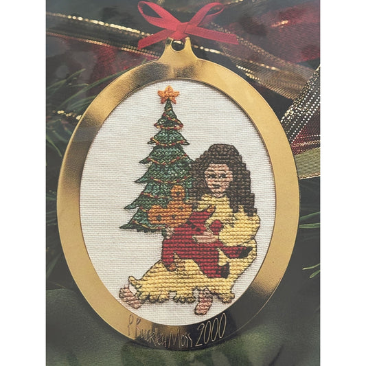 P Buckley Moss Christmas Ornament Kit Girl with Teddy Bear Limited Edition 2000