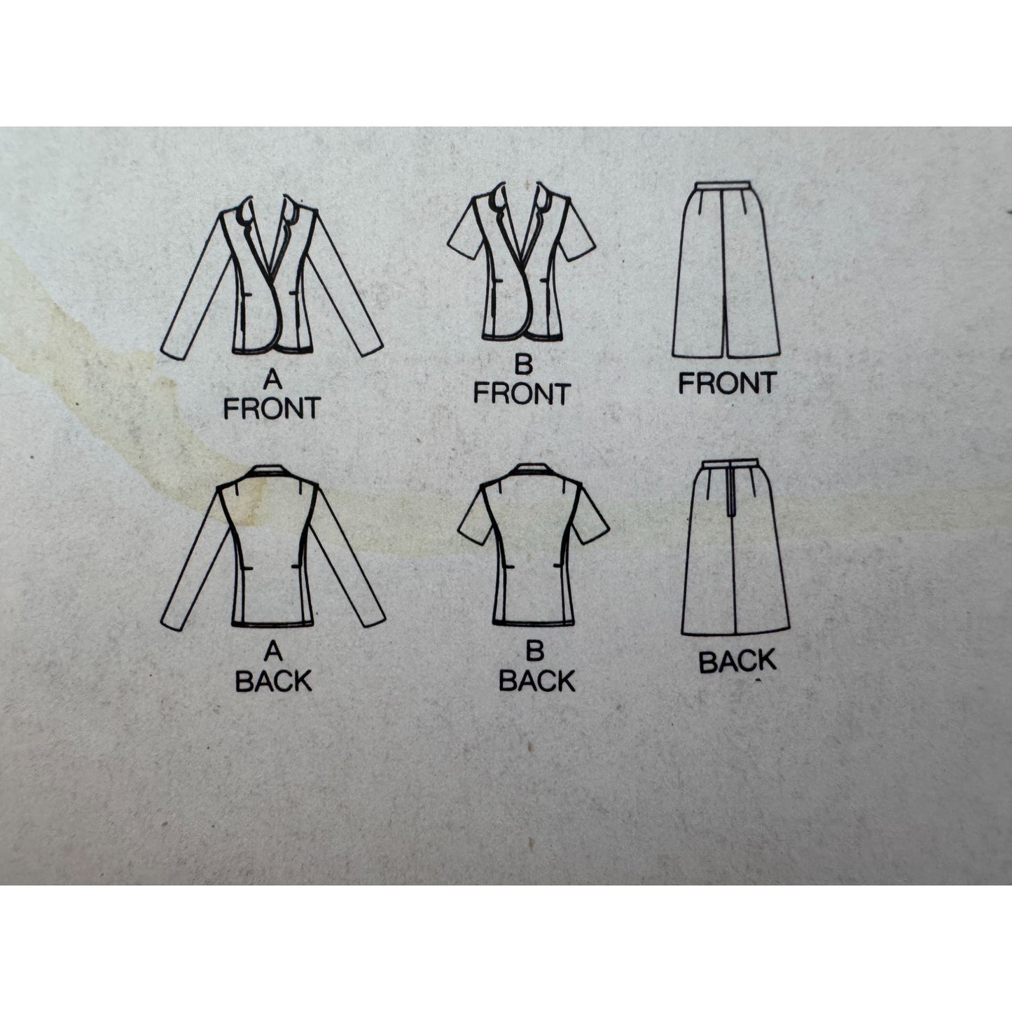 Butterick Sewing Pattern 3037 Jacket Blazer Skirt Outfit Work Size 12 1980s UC