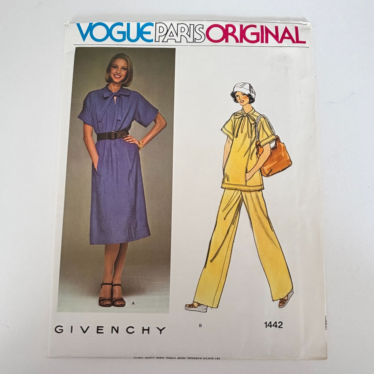 Vogue Sewing Pattern 1442 Paris Original Givenchy 1970s Dress Tunic Pants 10 UC