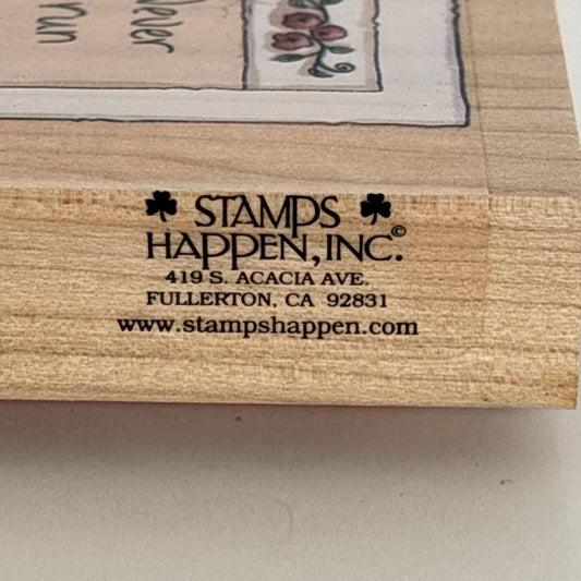 Stamps Happen Rubber Stamp Funny Never Run Faster Than Your Guardian Angel Words